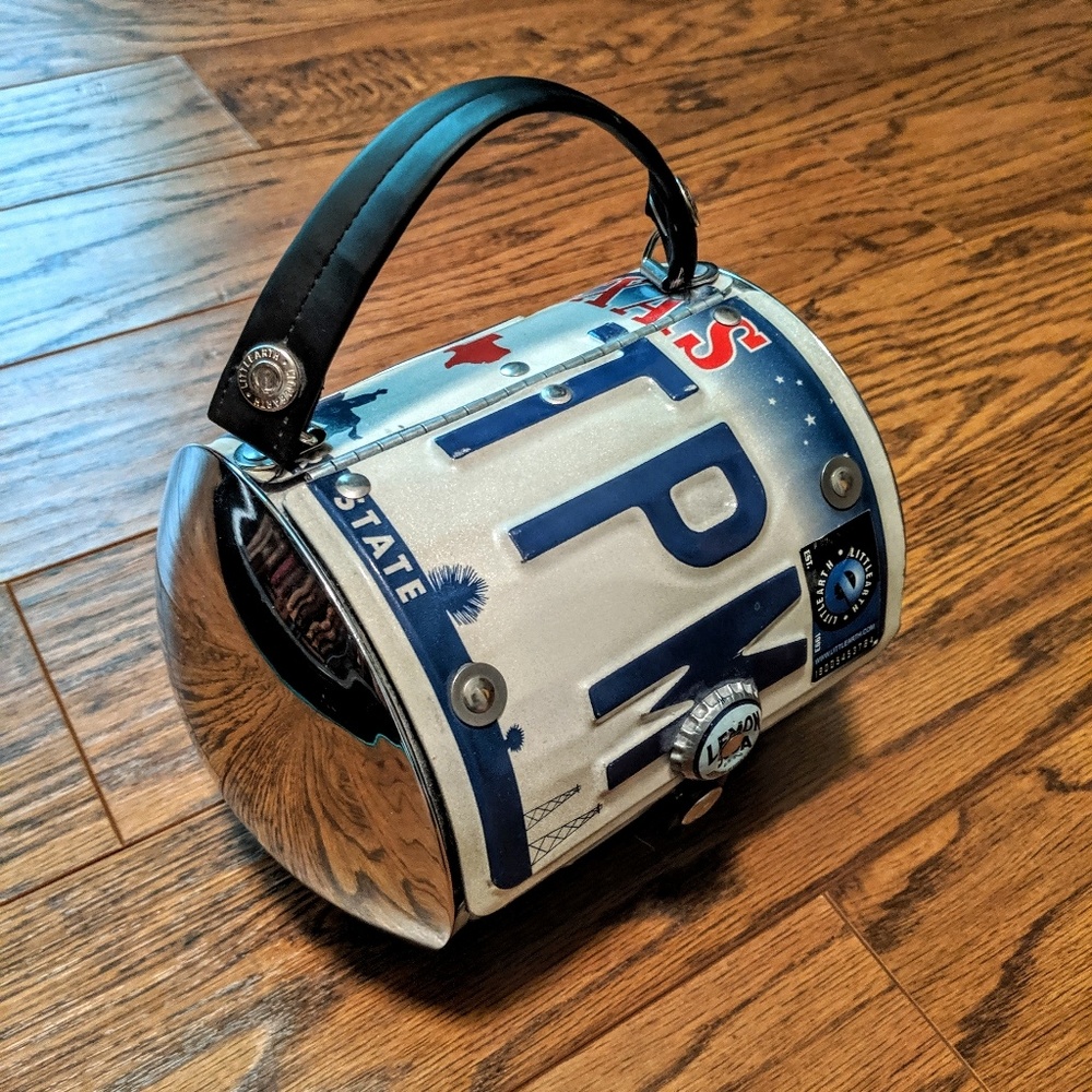 Texas cowboy western license plate clutc purse bag